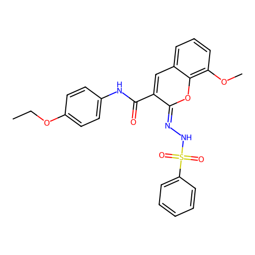 (2Z)-2-(benzenesulfonamidoimino)-N-(4-ethoxyphenyl)-8-methoxy-2H-chromene-3-carboxamide structure