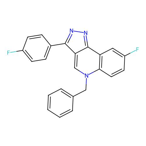 5-benzyl-8-fluoro-3-(4-fluorophenyl)-5H-pyrazolo[4,3-c]quinoline structure