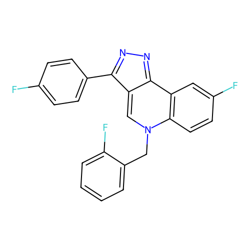 8-Fluoro-3-(4-fluorophenyl)-5-[(2-fluorophenyl)methyl]pyrazolo[4,3-c]quinoline structure