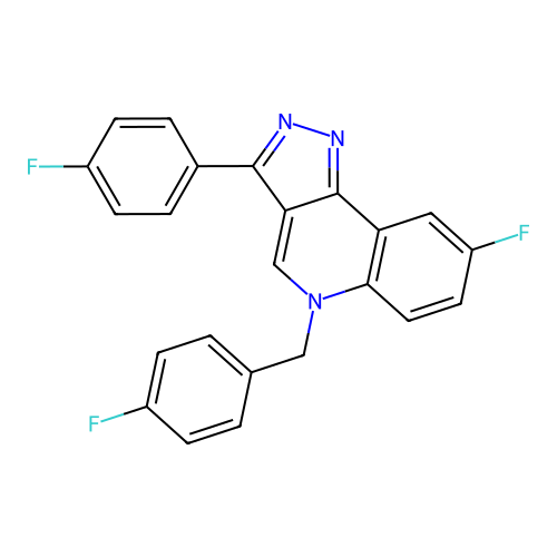 8-Fluoro-3-(4-fluorophenyl)-5-[(4-fluorophenyl)methyl]pyrazolo[4,3-c]quinoline structure