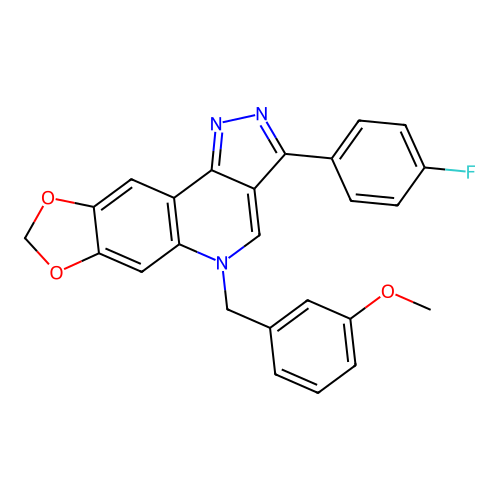 5-(4-fluorophenyl)-8-[(3-methoxyphenyl)methyl]-12,14-dioxa-3,4,8-triazatetracyclo[7.7.0.0^{2,6}.0^{11,15}]hexadeca-1(16),2,4,6,9,11(15)-hexaene structure