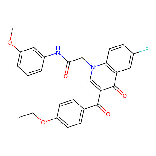 2-[3-(4-ethoxybenzoyl)-6-fluoro-4-oxoquinolin-1-yl]-N-(3-methoxyphenyl)acetamide structure