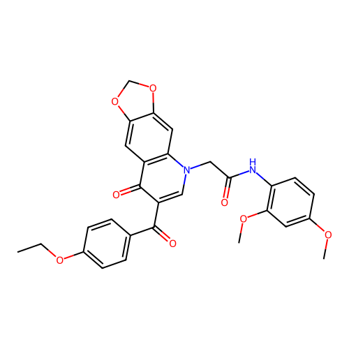 N-(2,4-dimethoxyphenyl)-2-[7-(4-ethoxybenzoyl)-8-oxo-2H,5H,8H-[1,3]dioxolo[4,5-g]quinolin-5-yl]acetamide structure