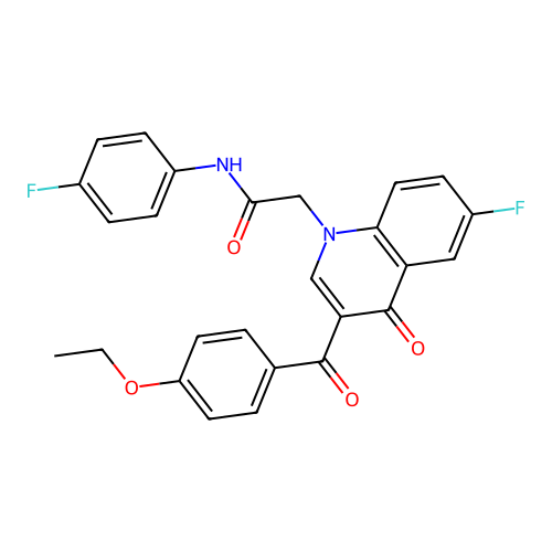 2-[3-(4-ethoxybenzoyl)-6-fluoro-4-oxo-1,4-dihydroquinolin-1-yl]-N-(4-fluorophenyl)acetamide structure