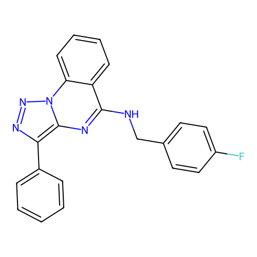 N-[(4-fluorophenyl)methyl]-3-phenyltriazolo[1,5-a]quinazolin-5-amine structure