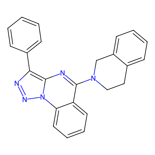 2-{3-phenyl-[1,2,3]triazolo[1,5-a]quinazolin-5-yl}-1,2,3,4-tetrahydroisoquinoline structure