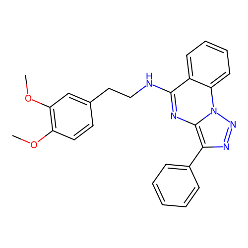 N-[2-(3,4-dimethoxyphenyl)ethyl]-3-phenyl-[1,2,3]triazolo[1,5-a]quinazolin-5-amine structure