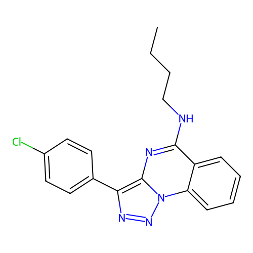N-butyl-3-(4-chlorophenyl)-[1,2,3]triazolo[1,5-a]quinazolin-5-amine structure