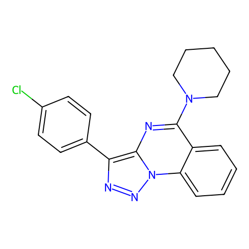 3-(4-Chlorophenyl)-5-piperidin-1-yltriazolo[1,5-a]quinazoline structure