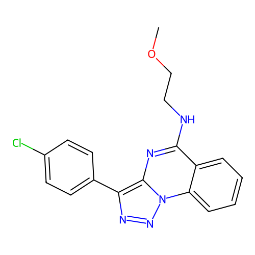 3-(4-chlorophenyl)-N-(2-methoxyethyl)triazolo[1,5-a]quinazolin-5-amine structure