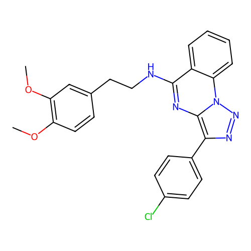 3-(4-CHLOROPHENYL)-N-[2-(3,4-DIMETHOXYPHENYL)ETHYL]-[1,2,3]TRIAZOLO[1,5-A]QUINAZOLIN-5-AMINE structure