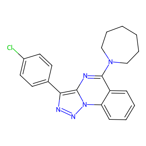 5-(Azepan-1-yl)-3-(4-chlorophenyl)triazolo[1,5-a]quinazoline structure