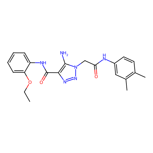 5-amino-1-{[(3,4-dimethylphenyl)carbamoyl]methyl}-N-(2-ethoxyphenyl)-1H-1,2,3-triazole-4-carboxamide structure