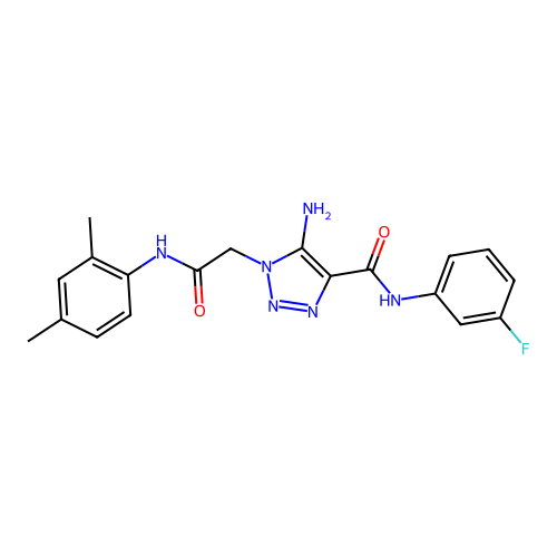 5-amino-1-{[(2,4-dimethylphenyl)carbamoyl]methyl}-N-(3-fluorophenyl)-1H-1,2,3-triazole-4-carboxamide structure