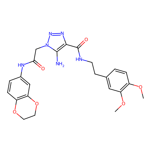 5-amino-1-{[(2,3-dihydro-1,4-benzodioxin-6-yl)carbamoyl]methyl}-N-[2-(3,4-dimethoxyphenyl)ethyl]-1H-1,2,3-triazole-4-carboxamide structure