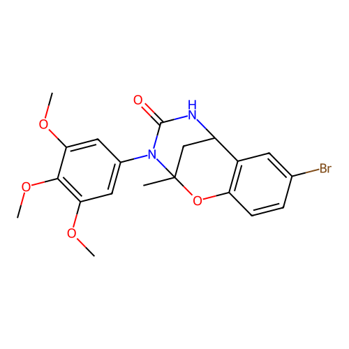 4-bromo-9-methyl-10-(3,4,5-trimethoxyphenyl)-8-oxa-10,12-diazatricyclo[7.3.1.0^{2,7}]trideca-2,4,6-trien-11-one structure