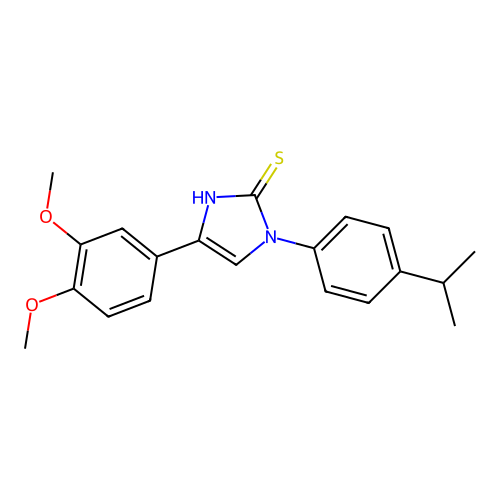 4-(3,4-dimethoxyphenyl)-1-(4-isopropylphenyl)-1H-imidazole-2(3H)-thione structure