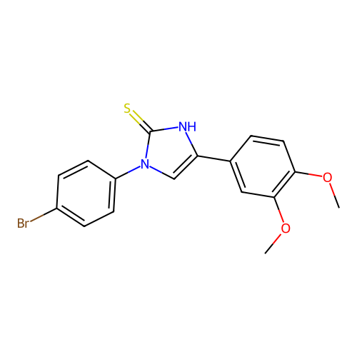3-(4-bromophenyl)-5-(3,4-dimethoxyphenyl)-1H-imidazole-2-thione structure