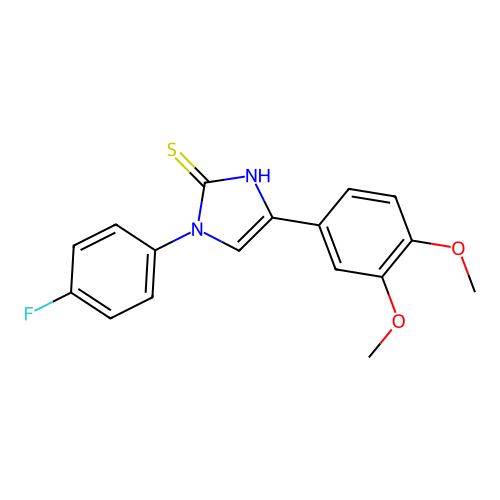 5-(3,4-dimethoxyphenyl)-3-(4-fluorophenyl)-1H-imidazole-2-thione structure