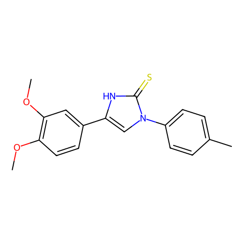 4-(3,4-dimethoxyphenyl)-1-(p-tolyl)-1H-imidazole-2(3H)-thione structure