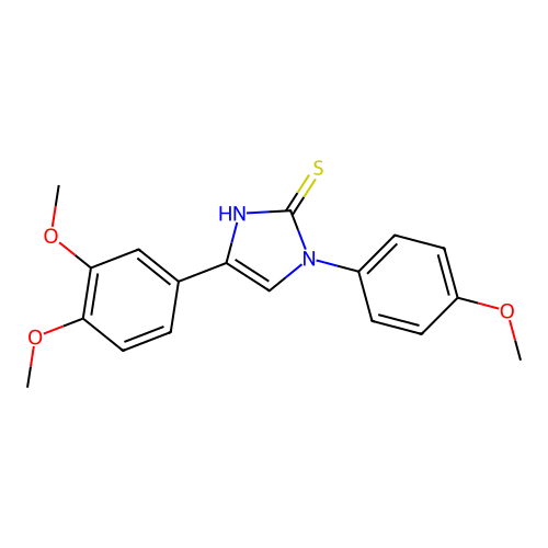 5-(3,4-dimethoxyphenyl)-3-(4-methoxyphenyl)-1H-imidazole-2-thione structure