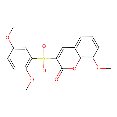 3-[(2,5-dimethoxyphenyl)sulfonyl]-8-methoxy-2H-chromen-2-one structure