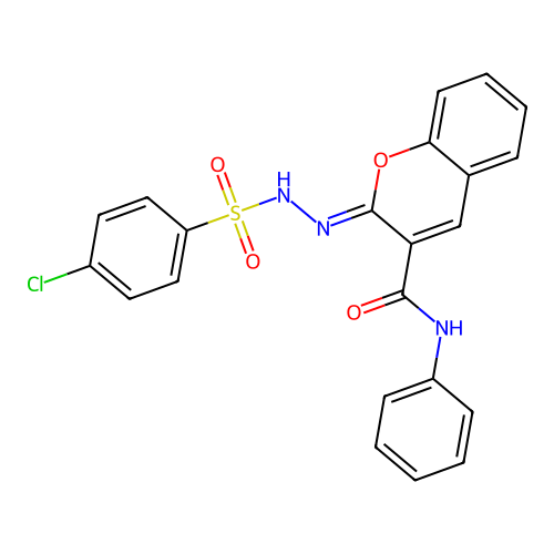 (2Z)-2-[(4-chlorophenyl)sulfonylhydrazinylidene]-N-phenylchromene-3-carboxamide structure