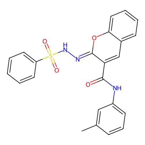 (2Z)-2-(benzenesulfonylhydrazinylidene)-N-(3-methylphenyl)chromene-3-carboxamide structure