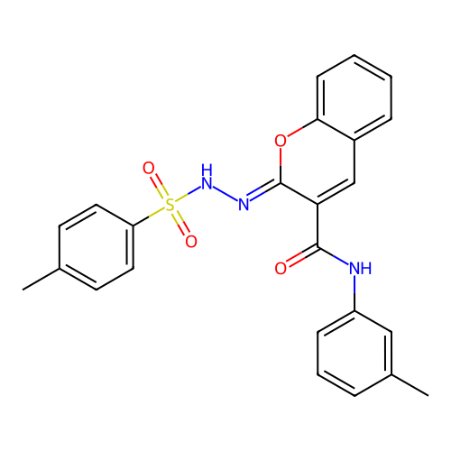 (Z)-N-(m-tolyl)-2-(2-tosylhydrazono)-2H-chromene-3-carboxamide structure
