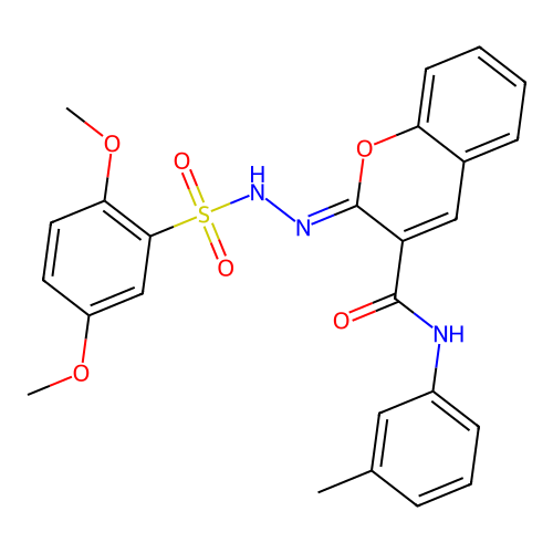 (2Z)-2-[(2,5-dimethoxybenzenesulfonamido)imino]-N-(3-methylphenyl)-2H-chromene-3-carboxamide structure