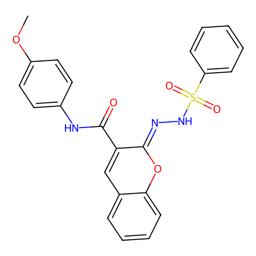 (2Z)-2-(benzenesulfonamidoimino)-N-(4-methoxyphenyl)-2H-chromene-3-carboxamide structure