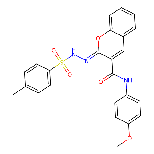 (Z)-N-(4-methoxyphenyl)-2-(2-tosylhydrazono)-2H-chromene-3-carboxamide structure