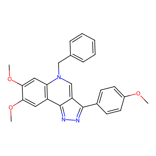 5-benzyl-7,8-dimethoxy-3-(4-methoxyphenyl)-5H-pyrazolo[4,3-c]quinoline structure