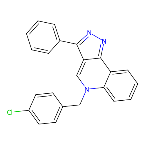 5-[(4-Chlorophenyl)methyl]-3-phenylpyrazolo[4,3-c]quinoline structure