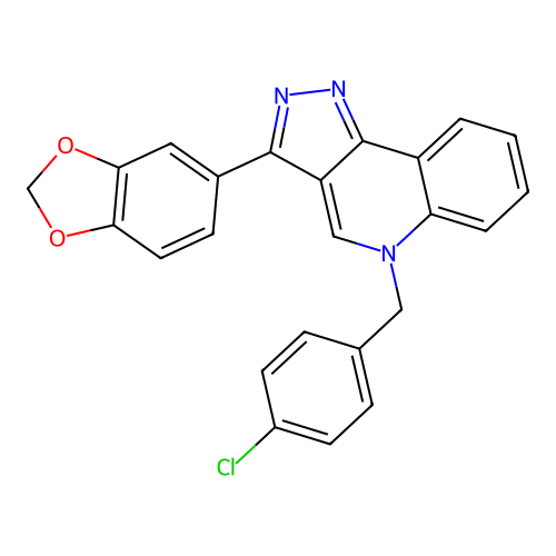 3-(1,3-Benzodioxol-5-yl)-5-[(4-chlorophenyl)methyl]pyrazolo[4,3-c]quinoline structure