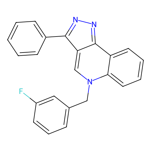 5-[(3-Fluorophenyl)methyl]-3-phenylpyrazolo[4,3-c]quinoline structure