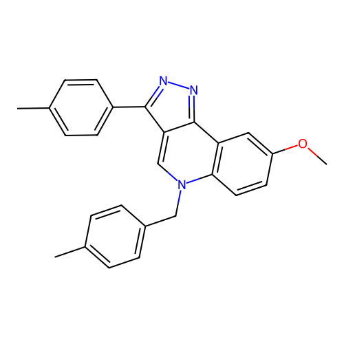 8-Methoxy-3-(4-methylphenyl)-5-[(4-methylphenyl)methyl]pyrazolo[4,3-c]quinoline structure