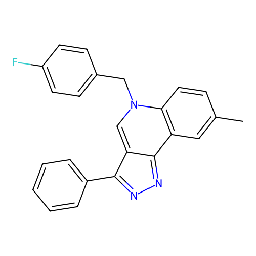 5-(4-fluorobenzyl)-8-methyl-3-phenyl-5H-pyrazolo[4,3-c]quinoline structure
