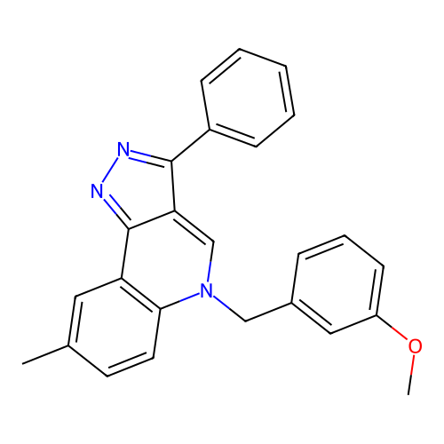 5-[(3-Methoxyphenyl)methyl]-8-methyl-3-phenylpyrazolo[4,3-c]quinoline structure