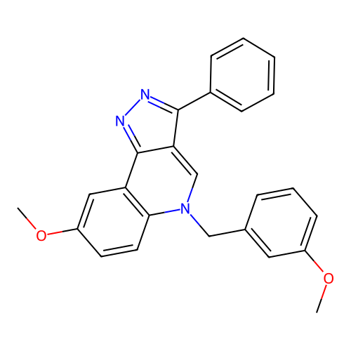 8-Methoxy-5-[(3-methoxyphenyl)methyl]-3-phenylpyrazolo[4,3-c]quinoline structure