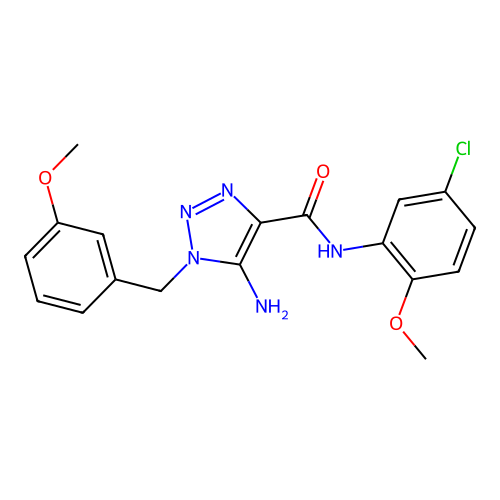 5-amino-N-(5-chloro-2-methoxyphenyl)-1-(3-methoxybenzyl)-1H-1,2,3-triazole-4-carboxamide structure