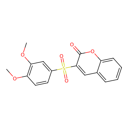 3-[(3,4-dimethoxyphenyl)sulfonyl]-2H-chromen-2-one structure