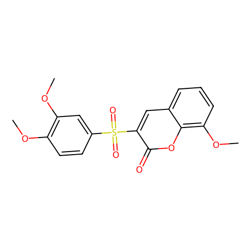 3-[(3,4-dimethoxyphenyl)sulfonyl]-8-methoxy-2H-chromen-2-one structure
