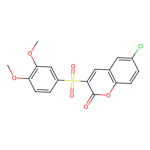 6-chloro-3-[(3,4-dimethoxyphenyl)sulfonyl]-2H-chromen-2-one structure