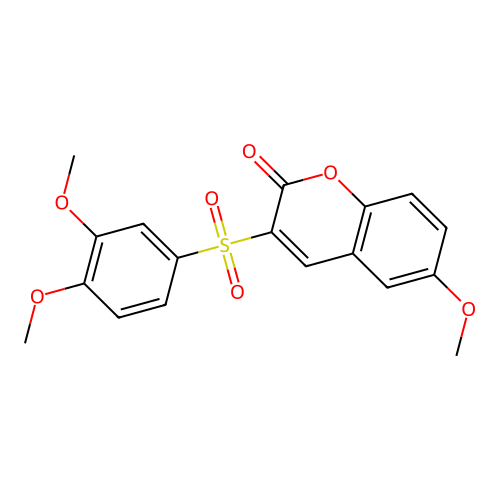 3-[(3,4-dimethoxyphenyl)sulfonyl]-6-methoxy-2H-chromen-2-one structure