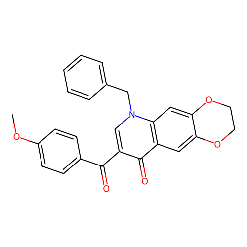 6-Benzyl-8-(4-methoxybenzoyl)-2,3-dihydro-[1,4]dioxino[2,3-g]quinolin-9-one structure