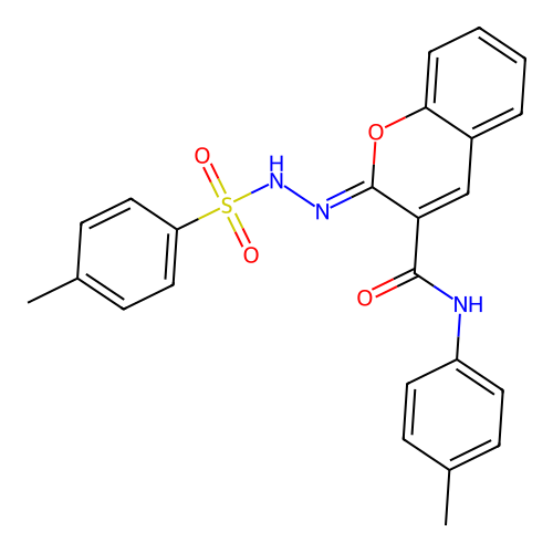 (Z)-N-(p-tolyl)-2-(2-tosylhydrazono)-2H-chromene-3-carboxamide structure