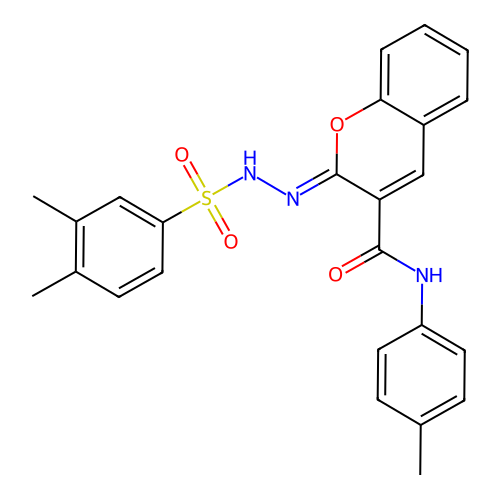(2Z)-2-[(3,4-dimethylbenzenesulfonamido)imino]-N-(4-methylphenyl)-2H-chromene-3-carboxamide structure
