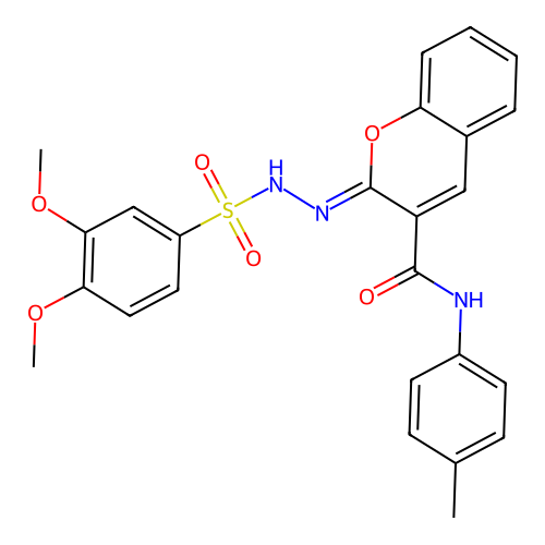 (2Z)-2-[(3,4-dimethoxybenzenesulfonamido)imino]-N-(4-methylphenyl)-2H-chromene-3-carboxamide structure