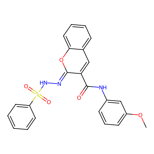 (2Z)-2-(benzenesulfonamidoimino)-N-(3-methoxyphenyl)-2H-chromene-3-carboxamide structure